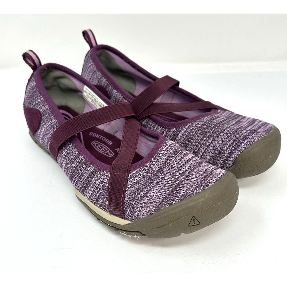 KEEN Hush Knit Mary Jane CNX Shoes Womens Size 9 Purple Knit Flat Comfort Loafer
